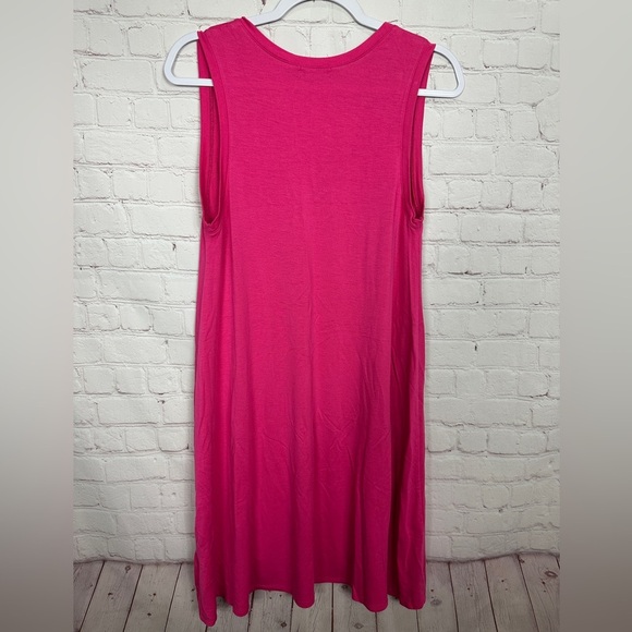 GAP SLEEVELESS TANK SWING DRESS pink knit viscose rayon sz M GUC - Picture 5 of 5
